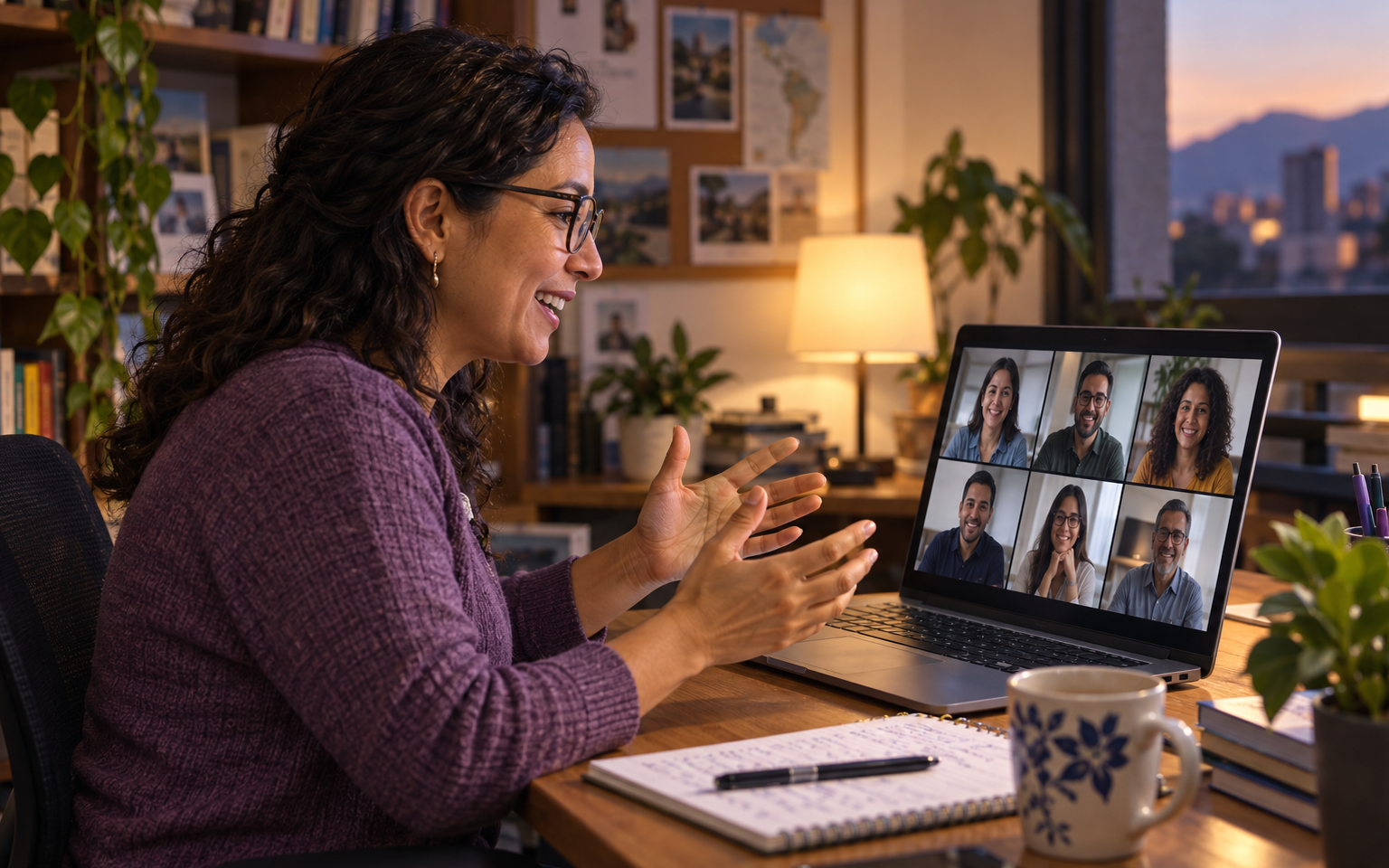 Docente participando de una formación virtual